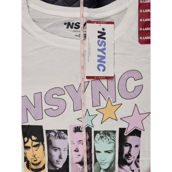 NSYNC Licensed Pop Boy Band White Tee Shirt Graphic Print - Women's XL - Picture 4 of 7